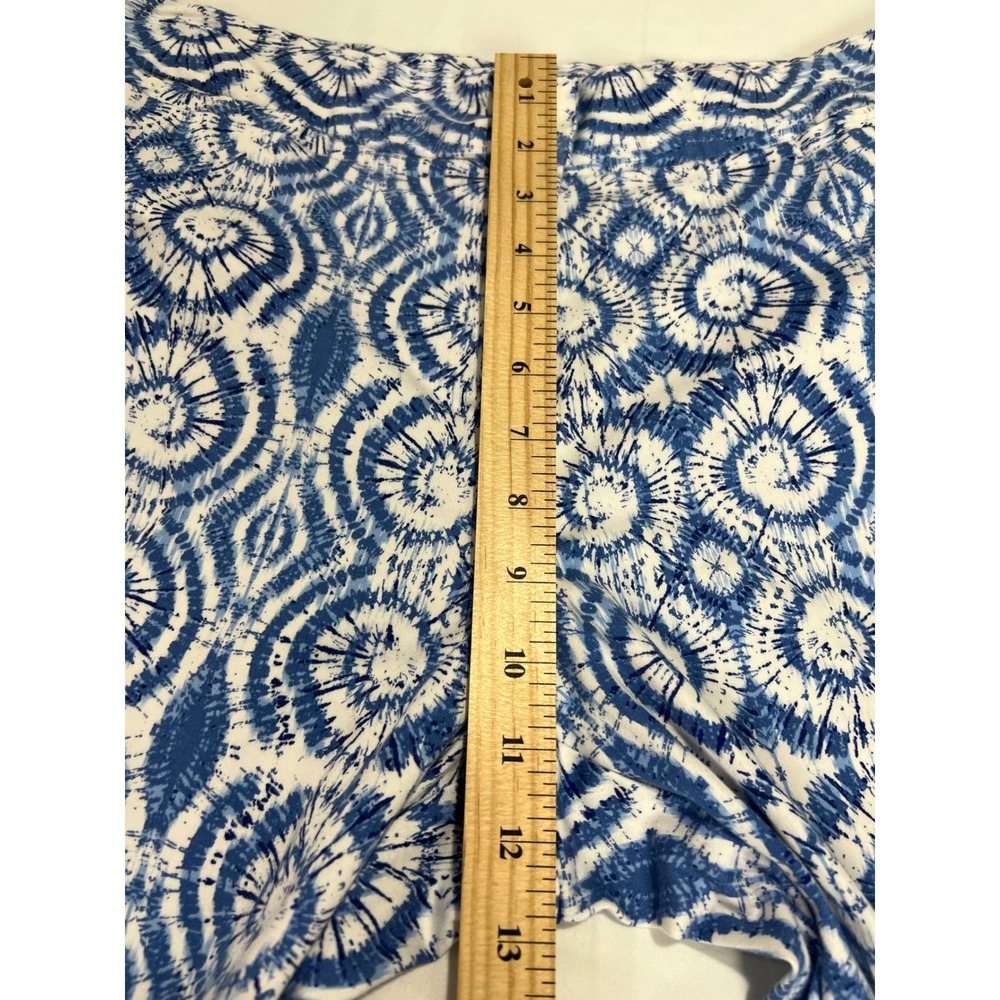 Ruby Rd Crop Pants Womens 12 Blue Tie Dye Swirl Stretch Cotton Casual Summer D01 - Picture 6 of 10